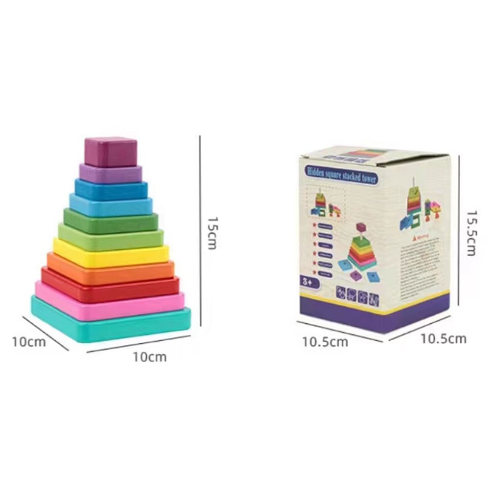 Factory Price - Wooden Coloured Tower - Square