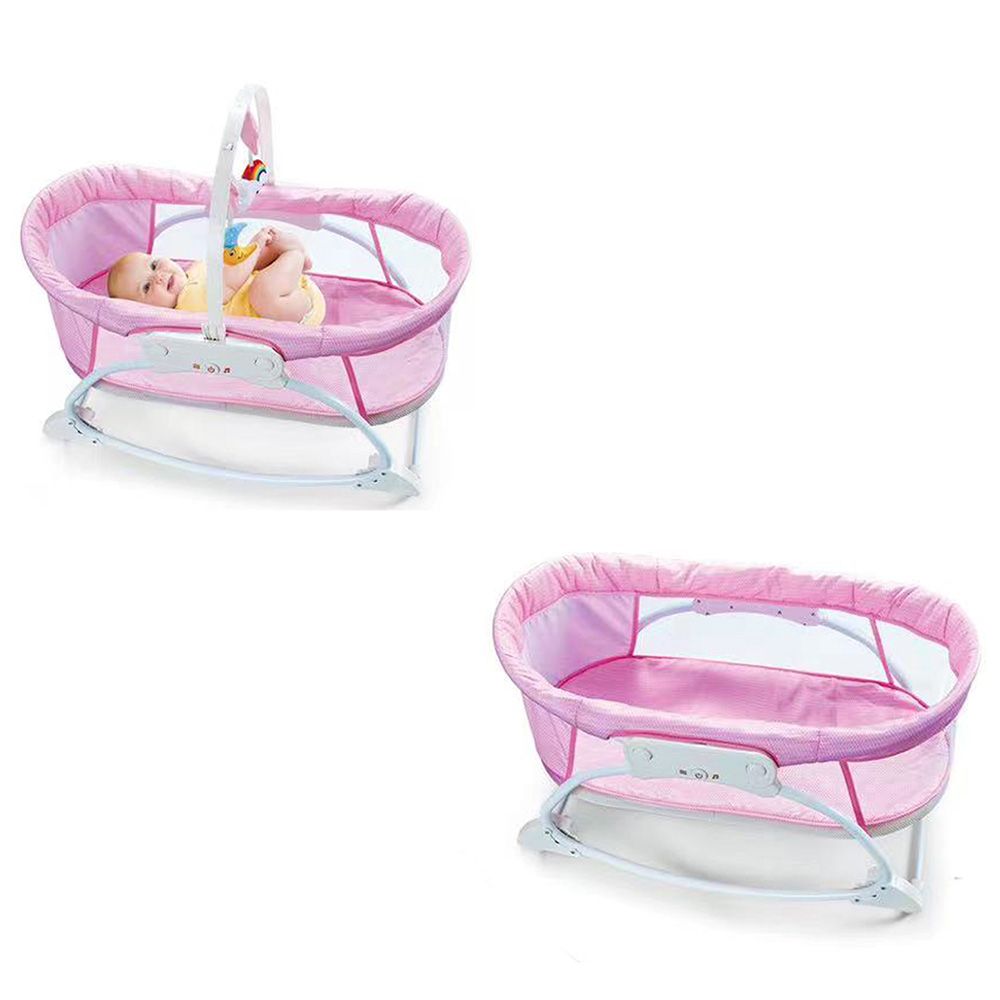 Factory Price - Portable Swing Baby Rocker Bassinet - Pink