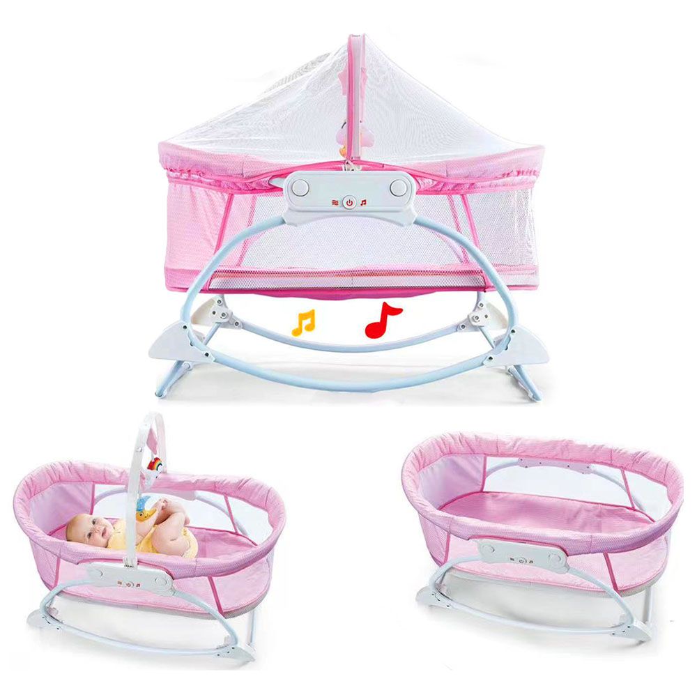 Factory Price - Portable Swing Baby Rocker Bassinet - Pink