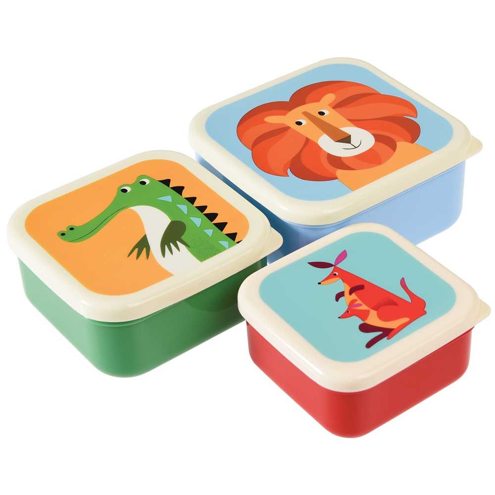 Rex London - Set Of 3 Colourful Creatures Snack Boxes