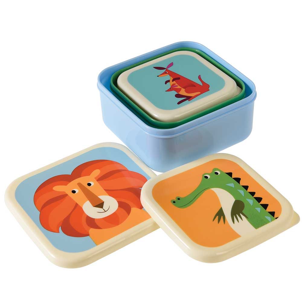 Rex London - Set Of 3 Colourful Creatures Snack Boxes