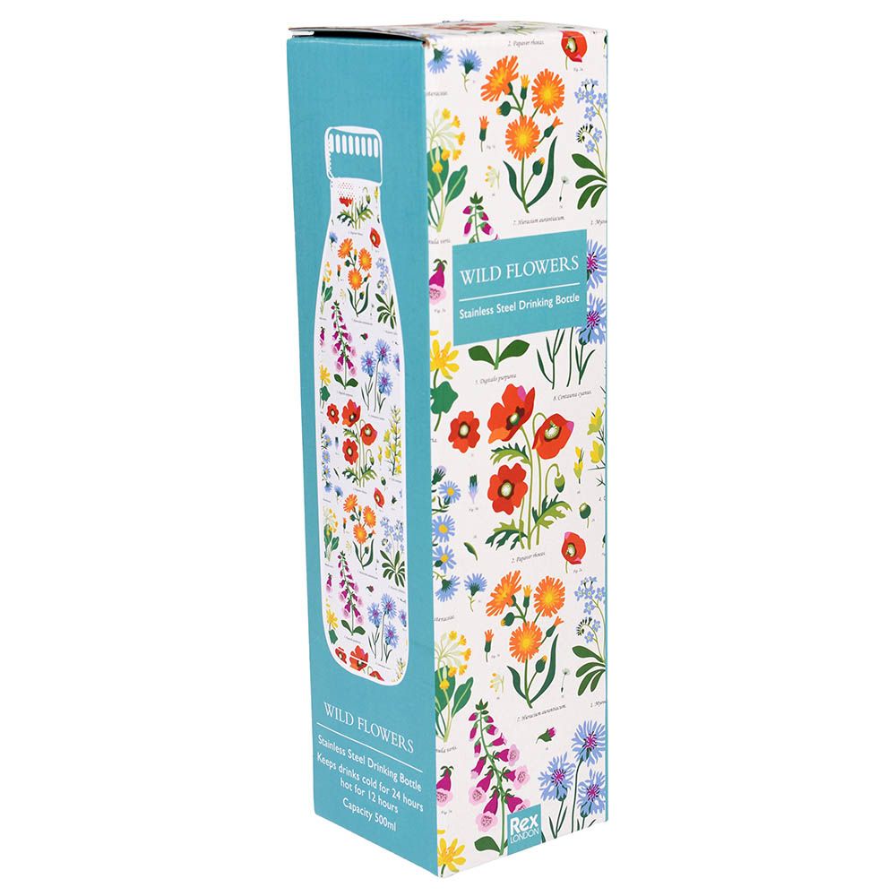 Rex London - Stainless Steel Bottle - Wild Flowers - 500ml