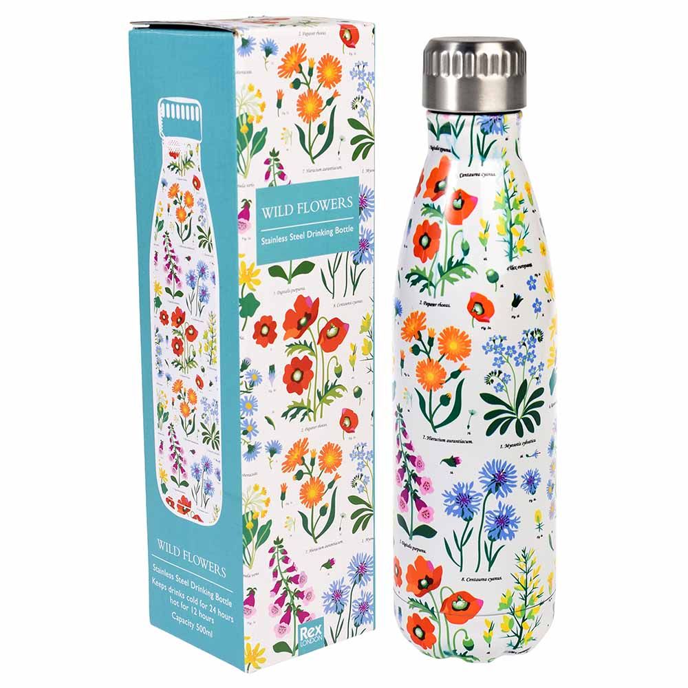 Rex London - Stainless Steel Bottle - Wild Flowers - 500ml