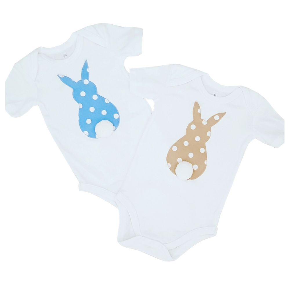 baa baa black SHEEP - Beige Bunny Tail Bodysuit