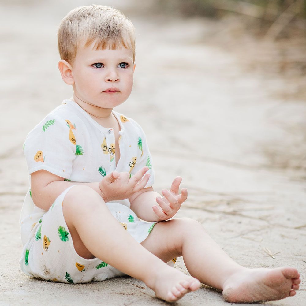 Tickle Tickle - Poppet Pear Organic Muslin Shorts and Tee Set