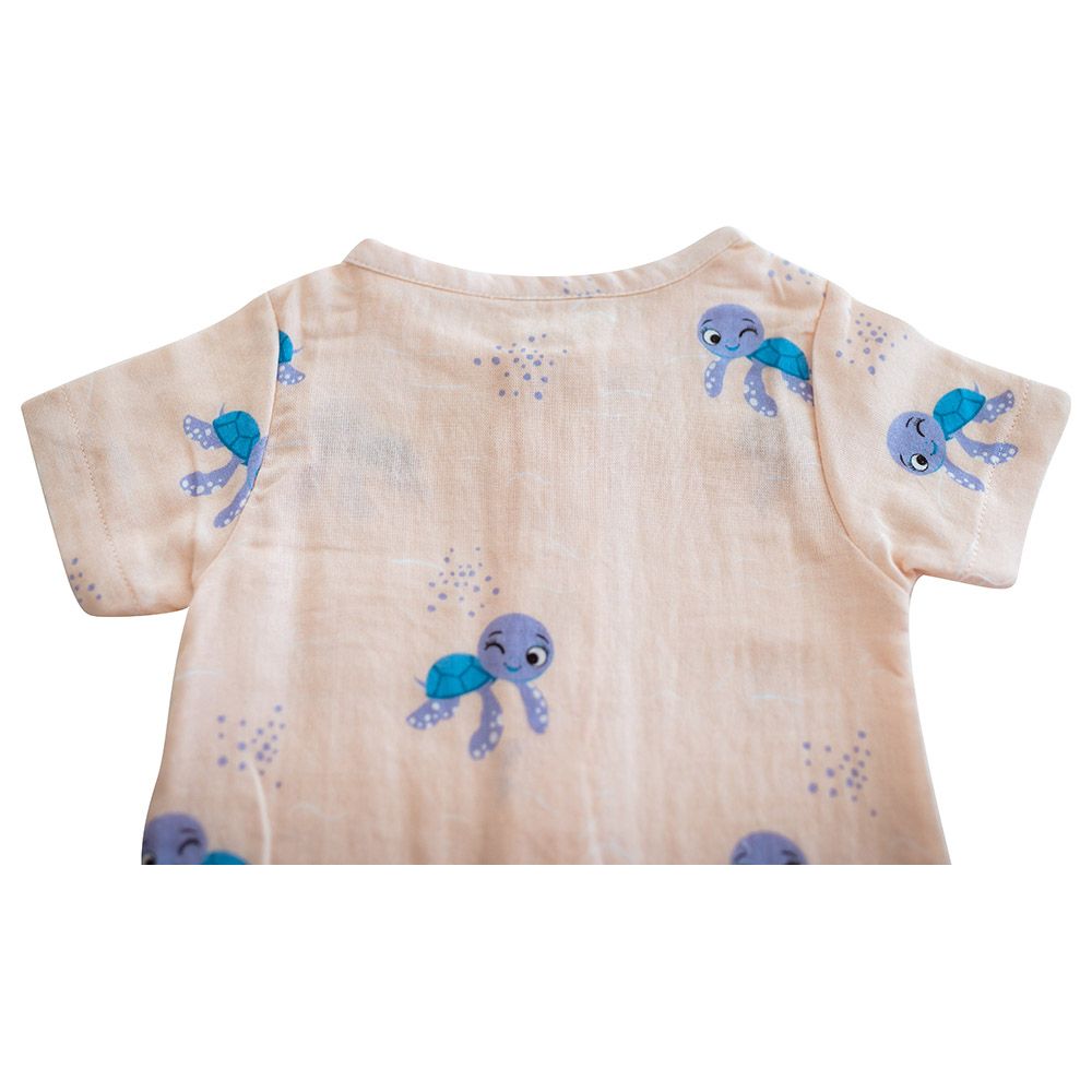 Tickle Tickle - Toby Turtle Organic Muslin Romper