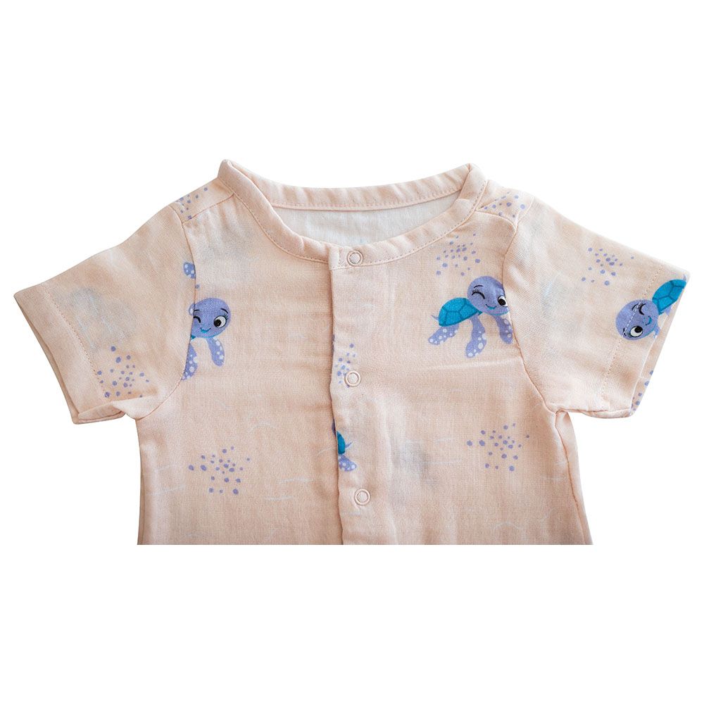 Tickle Tickle - Toby Turtle Organic Muslin Romper