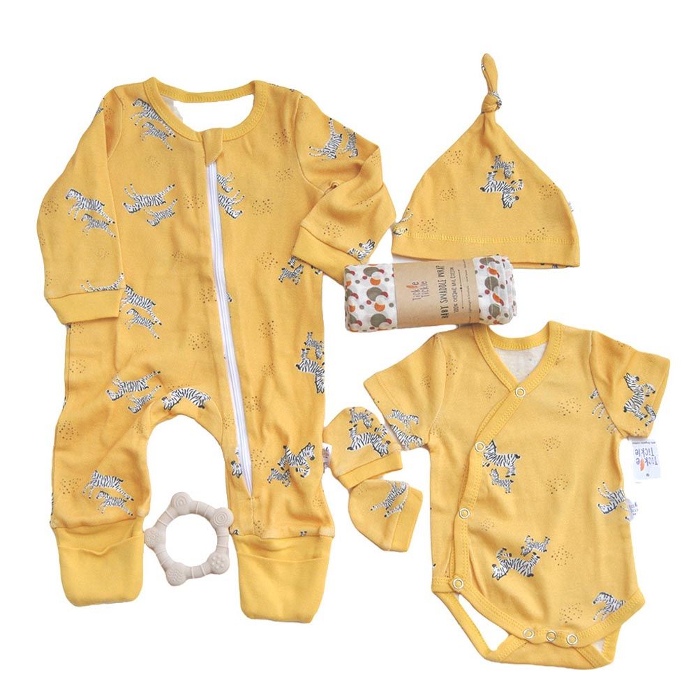 Tickle Tickle Organic Clothing - 6pc-Set Babys Gift - Yellow