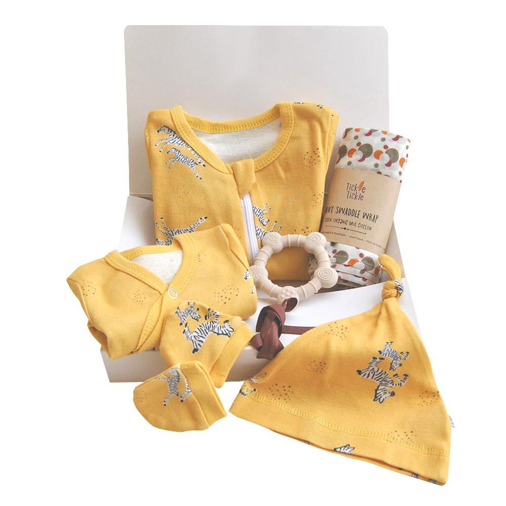 Tickle Tickle Organic Clothing - 6pc-Set Babys Gift - Yellow