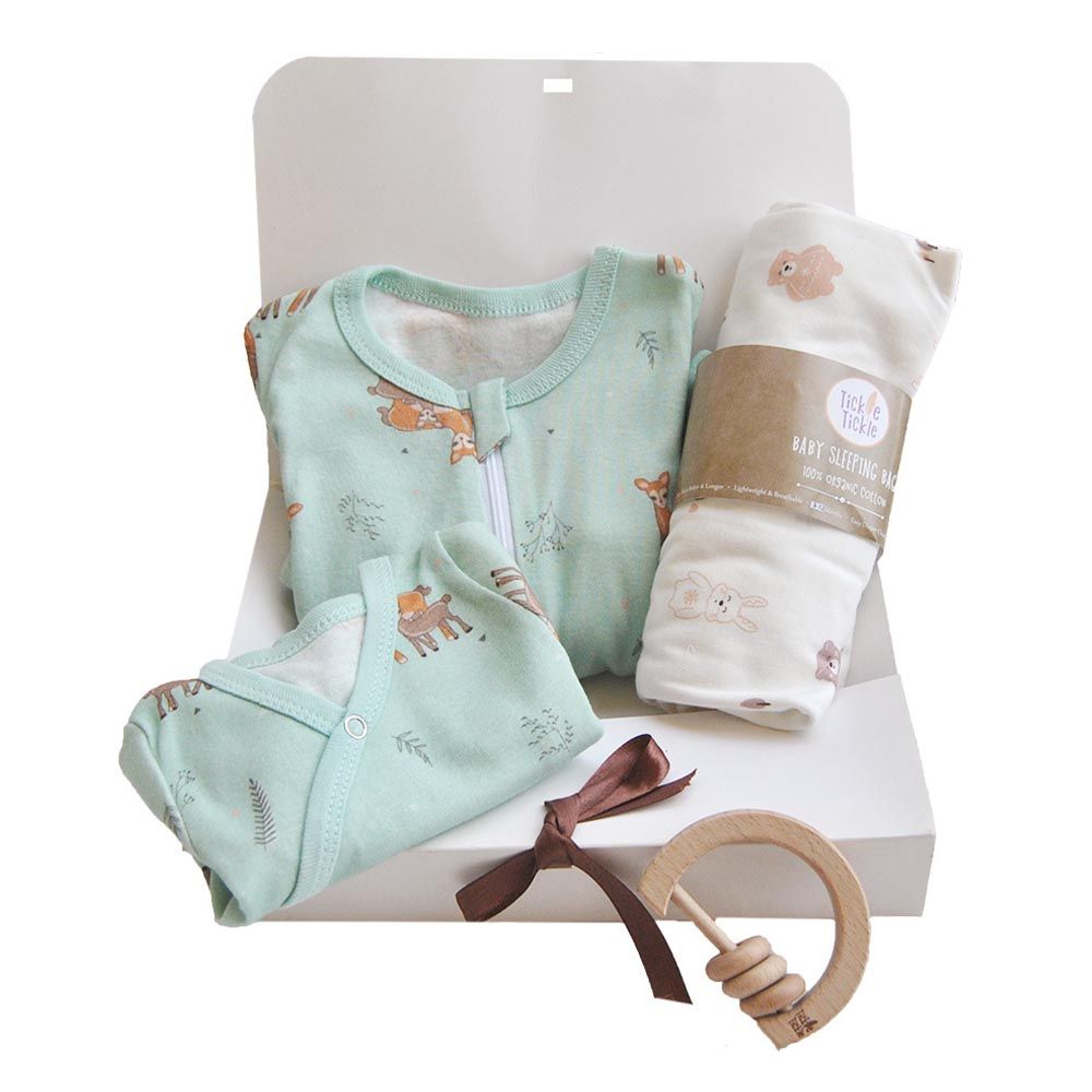 Tickle Tickle Organic Clothing - 4pc-Set Dasher Gift Green