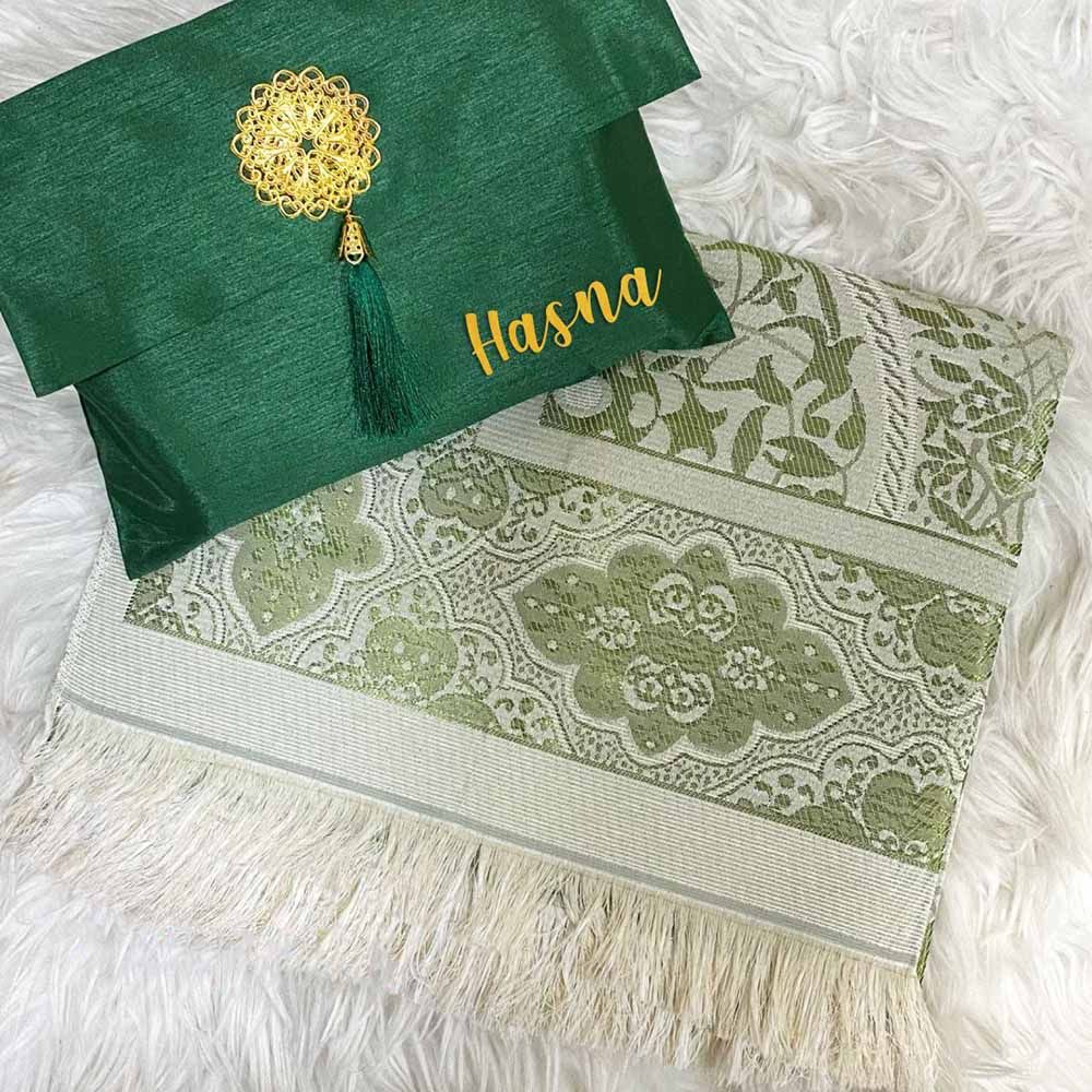 Zayoshe - Personalized Prayer Rug With Pouch - Green