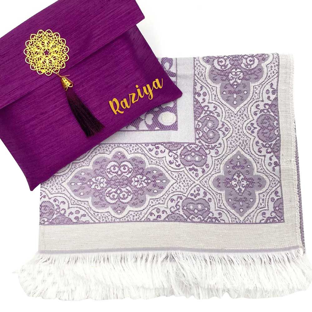 Zayoshe - Personalized Prayer Rug With Pouch - Purple