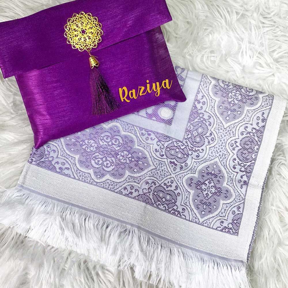 Zayoshe - Personalized Prayer Rug With Pouch - Purple