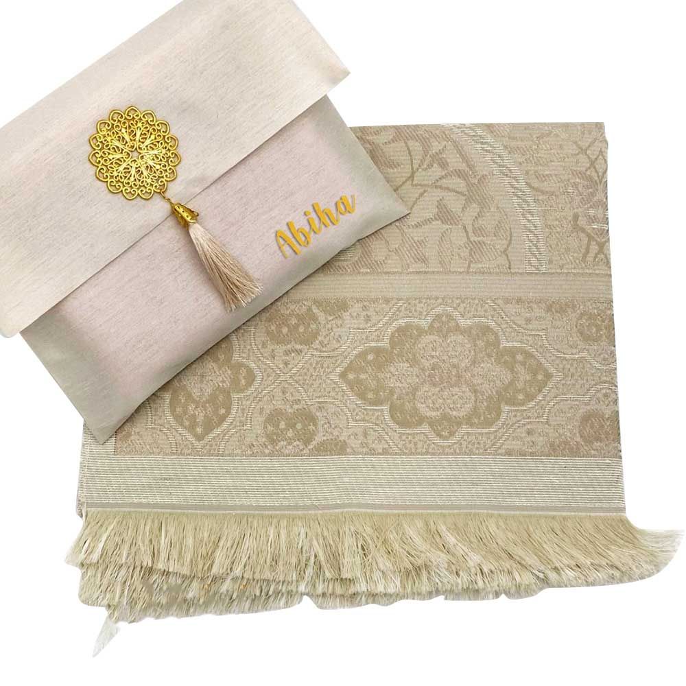 Zayoshe - Personalized Prayer Rug With Pouch - Beige