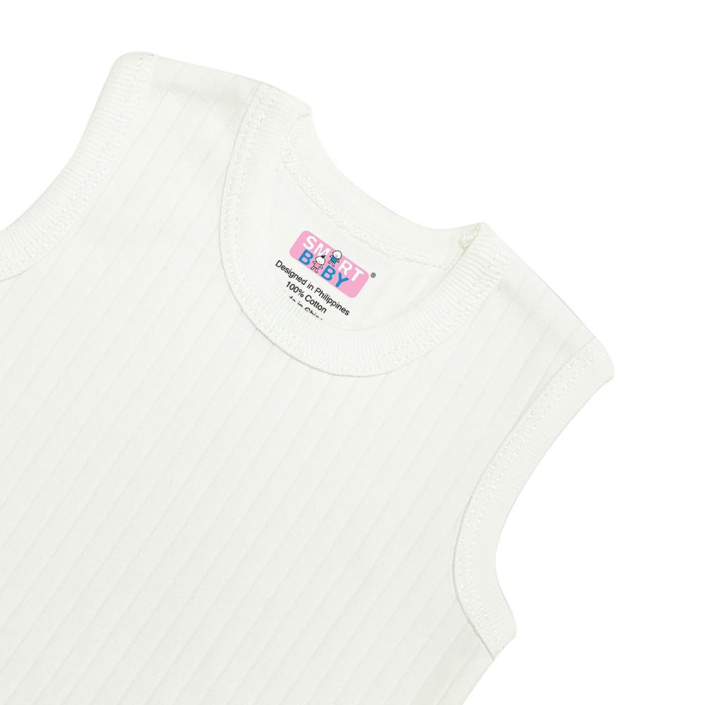 Smart Baby - Baby Boy Sleeveless Bodysuit - White