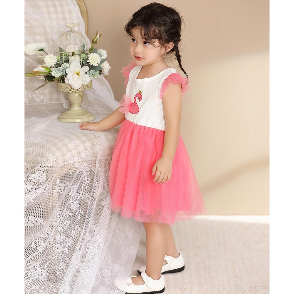 Smart Baby - Baby Girl Frill Sleeve Dress