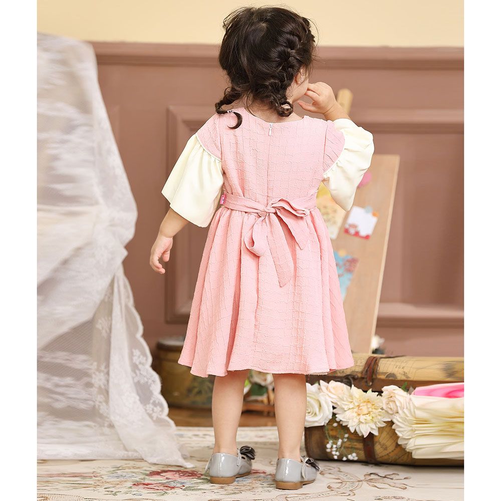 Smart Baby - Baby Girl Short Sleeves Party Dress - Pink