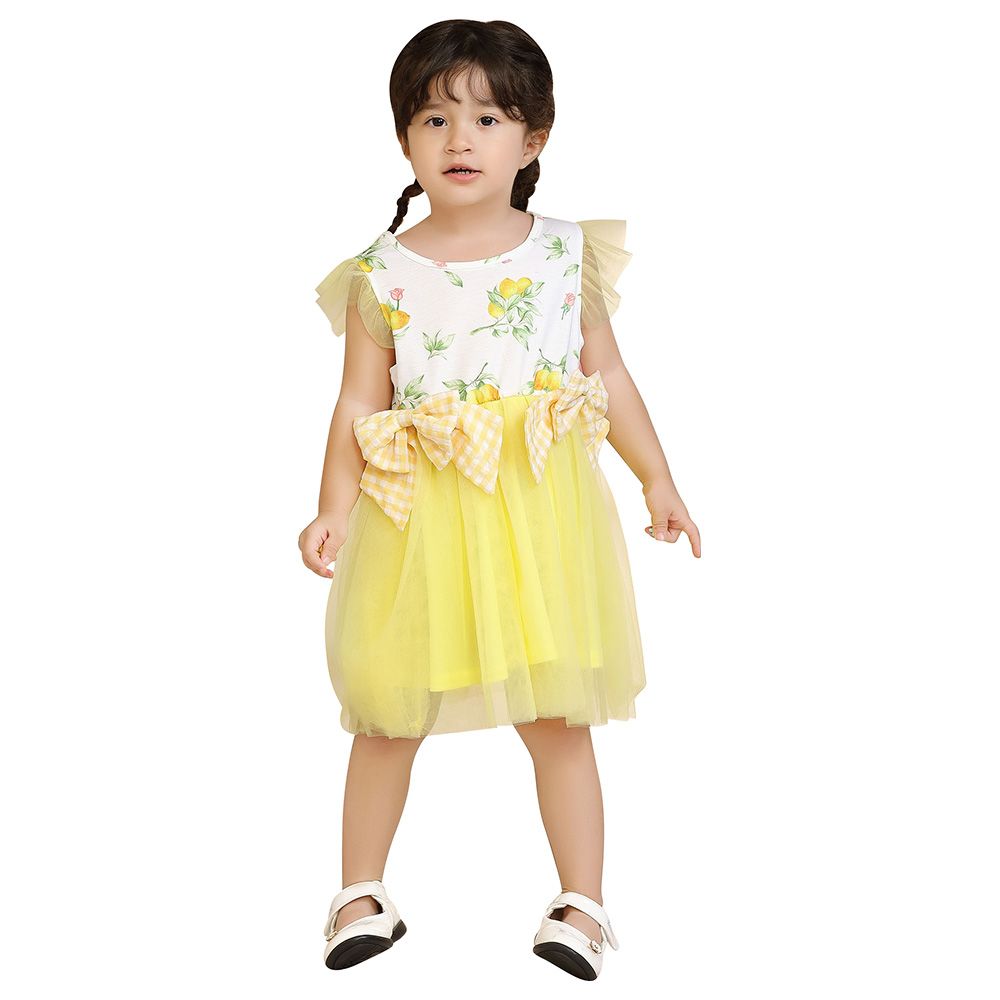 Smart Baby - Baby Girl Party Dress - Yellow/White