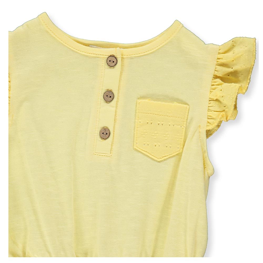 Bebetto - Baby Girl Romper W/ Hairband - Yellow