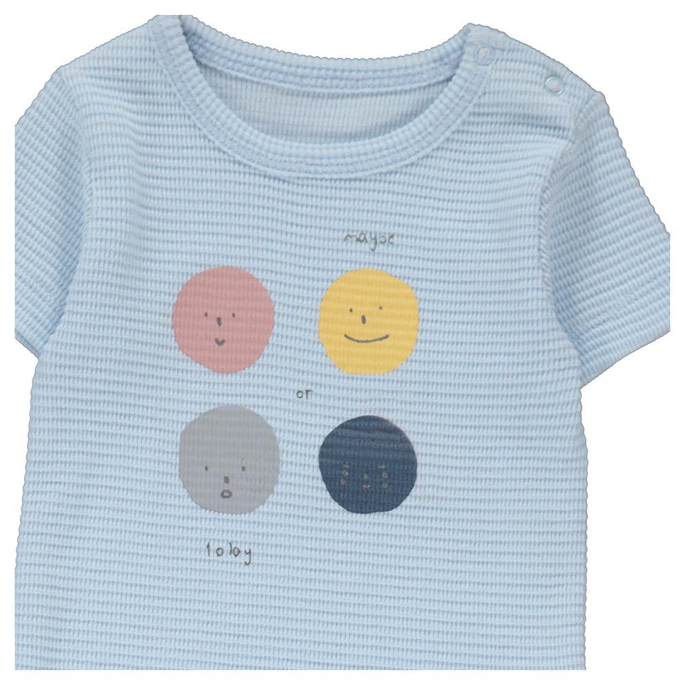 Bebetto - 2pc-Set - T-Shirt & Polka Dot Pants - Sky Blue