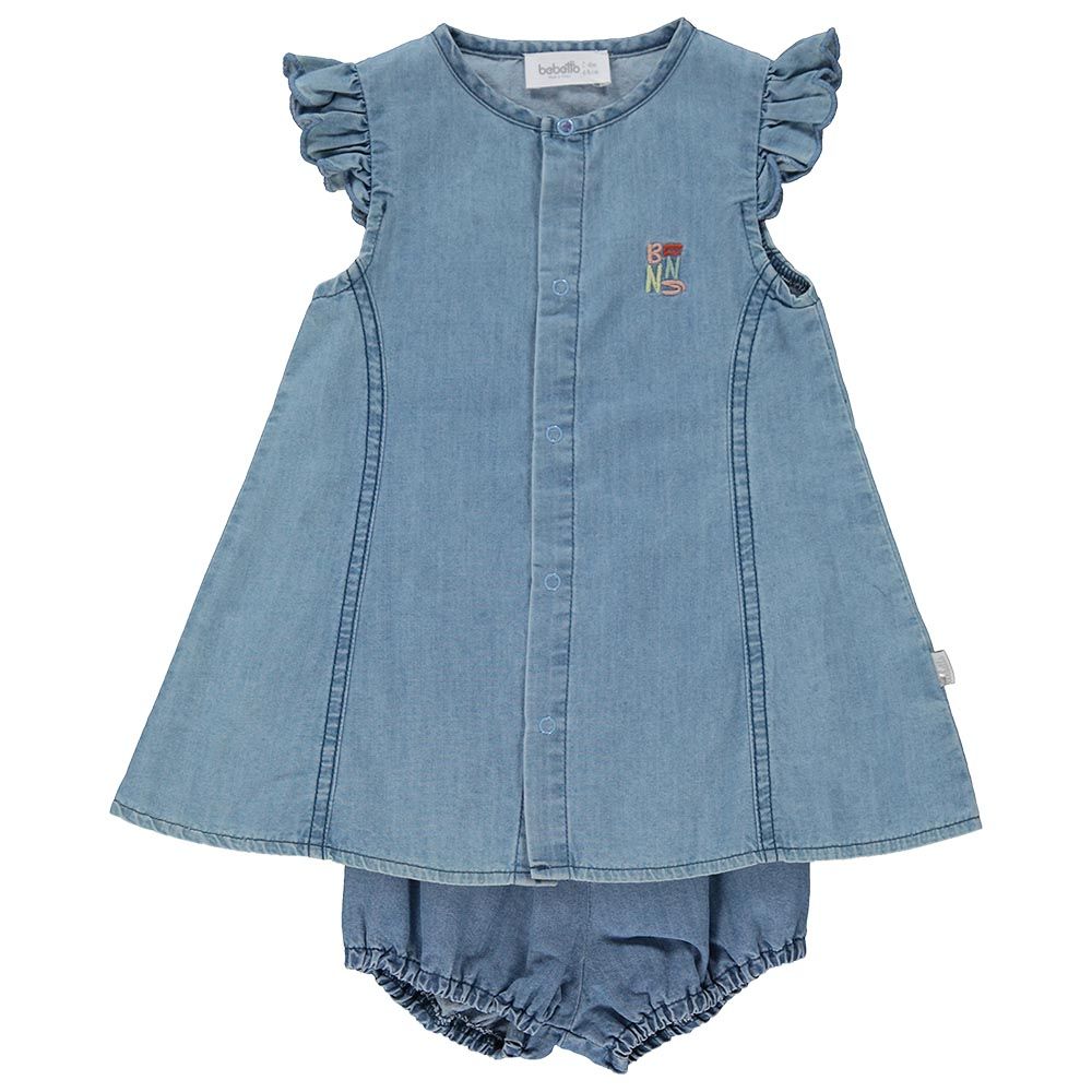 Bebetto - 2pc-Set - Baby Girl Dress & Shorts - Denim