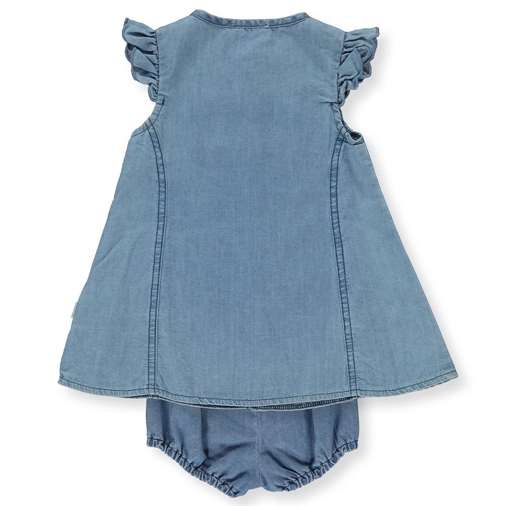 Bebetto - 2pc-Set - Baby Girl Dress & Shorts - Denim