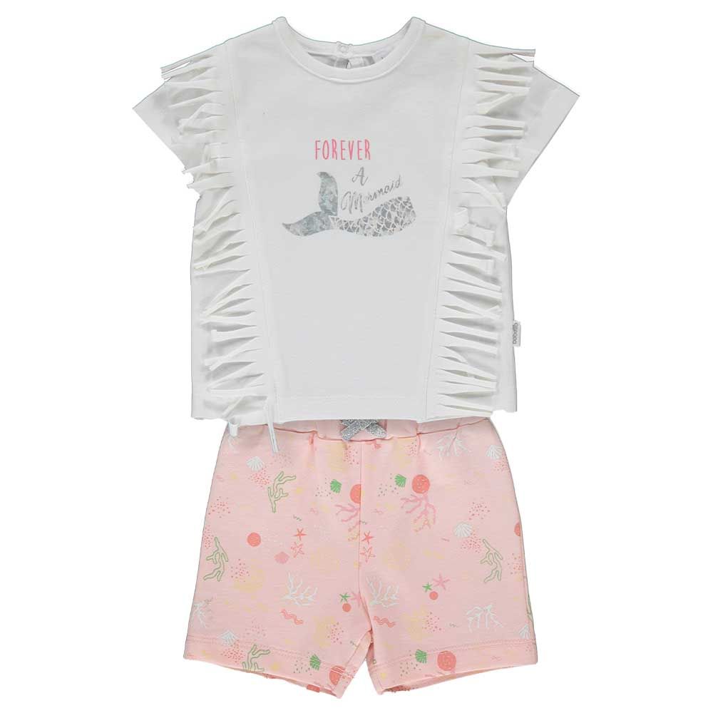 Bebetto - 2pc-Set - Baby Girl Top & Shorts - White