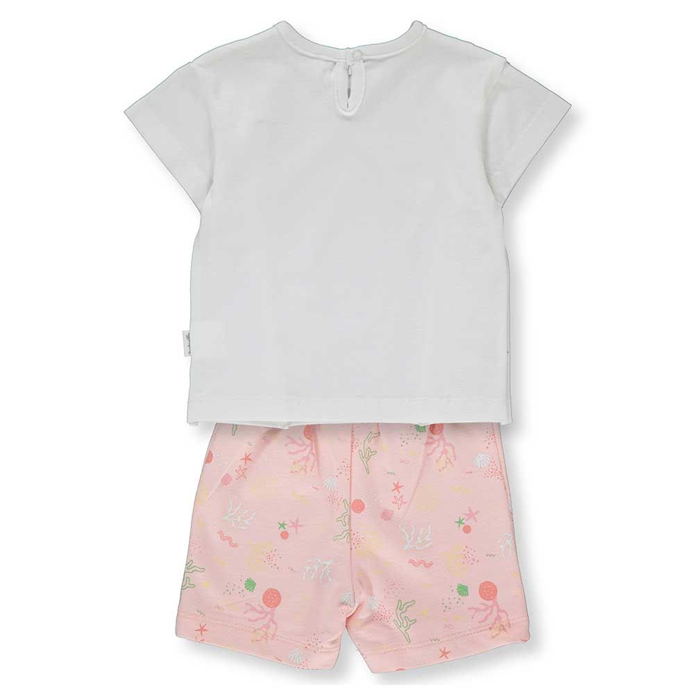 Bebetto - 2pc-Set - Baby Girl Top & Shorts - White