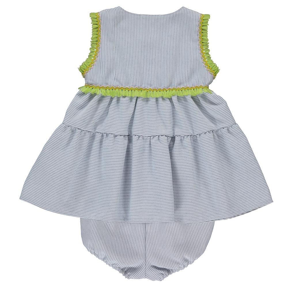 Bebetto - Baby Girl Sleeveless Dress & Panty - Grey