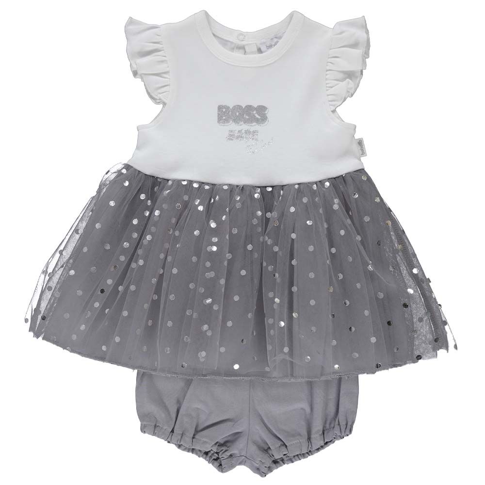 Bebetto - Baby Girl Tulle Dress - Grey Melange