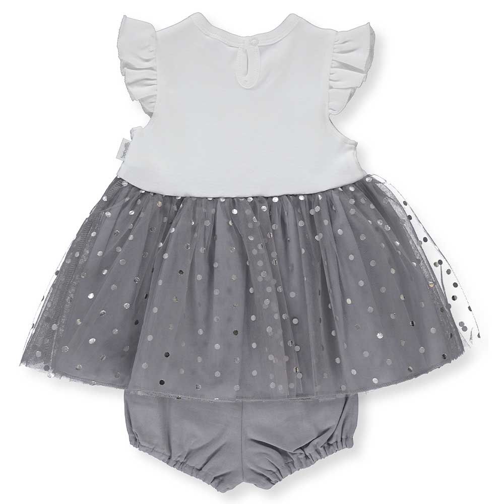 Bebetto - Baby Girl Tulle Dress - Grey Melange