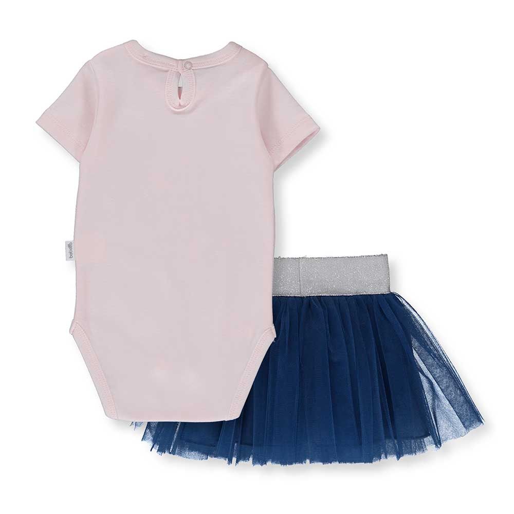 Bebetto - 2pc-Set - Baby Girl Bodysuit & Skirt - Pink