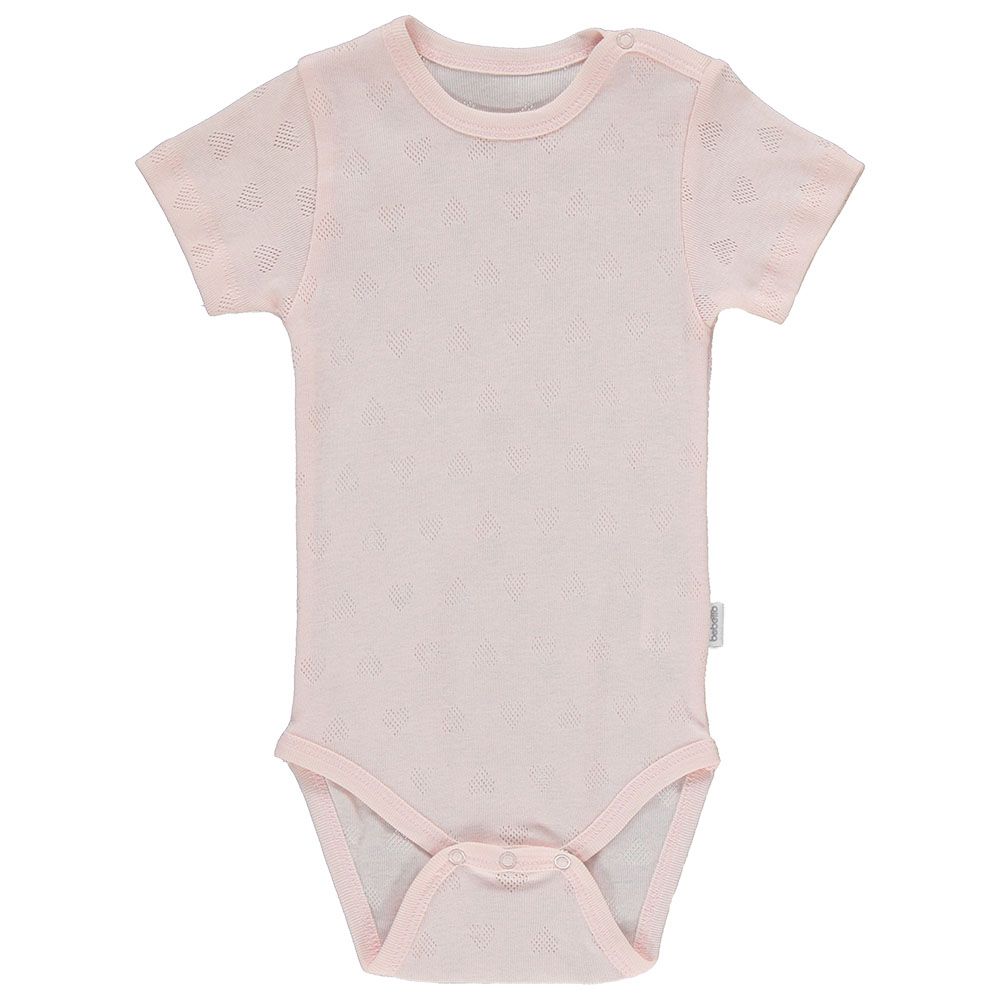 Bebetto - Baby Girl Heart Design Bodysuit - Light Pink