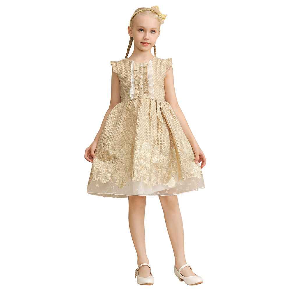 Le Crystal - Girl Party Dress - Golden