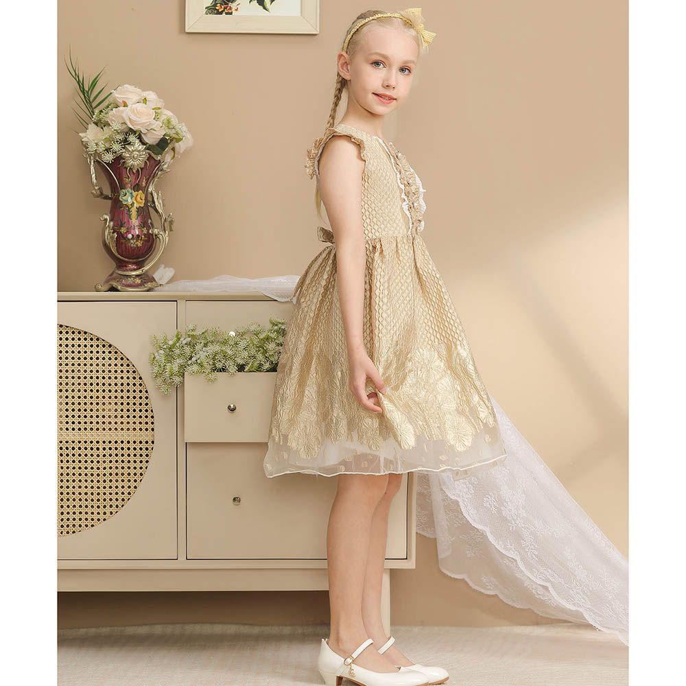 Le Crystal - Girl Party Dress - Golden