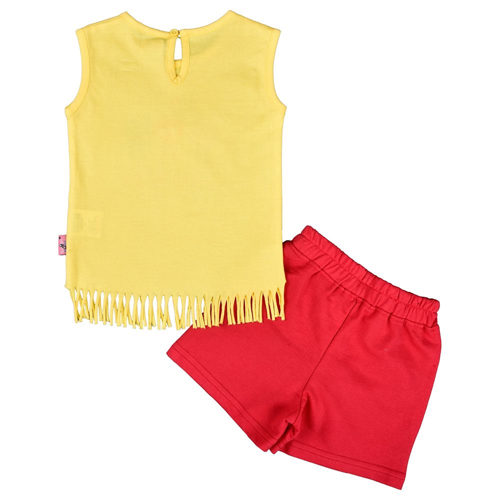 Smart Baby - 2pc-Set - Baby Girl Top & Shorts - Yellow/Red