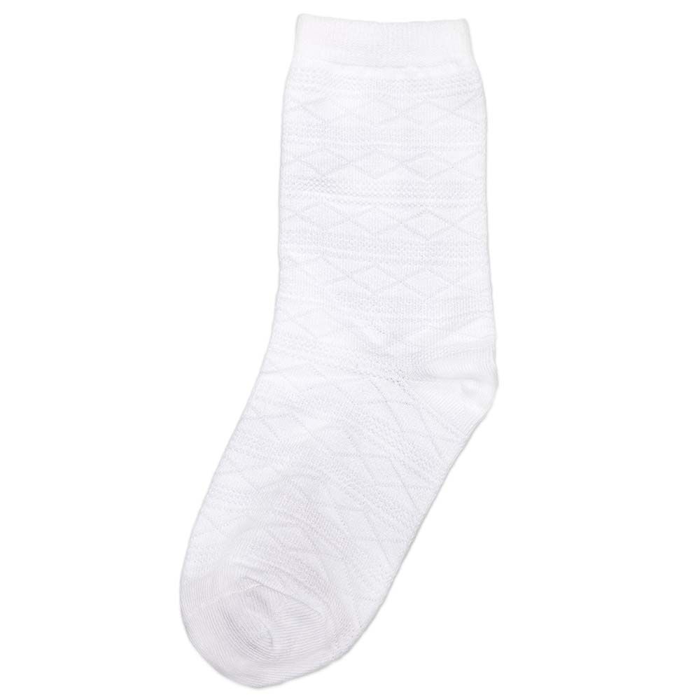 Genius - Girls Jacquard Solid Socks - Pack of 3 - White