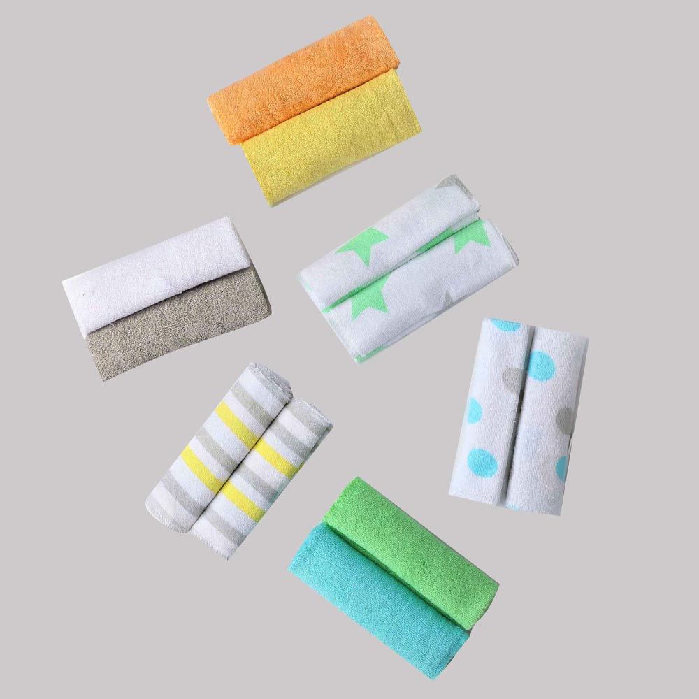 Smart Baby - Unisex Printed Washcloths - Pack of 12