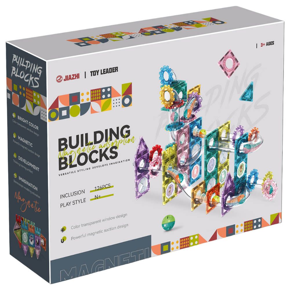 Little Learners - Rolling Ball Gear Magnetic Building Blocks - 126pcs (Exclusive)