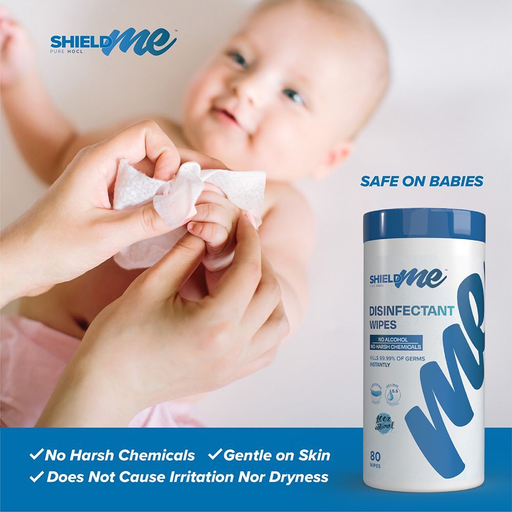 SHIELDme - 100% Natural Disinfecting Wipes, 80 Wipes Canister