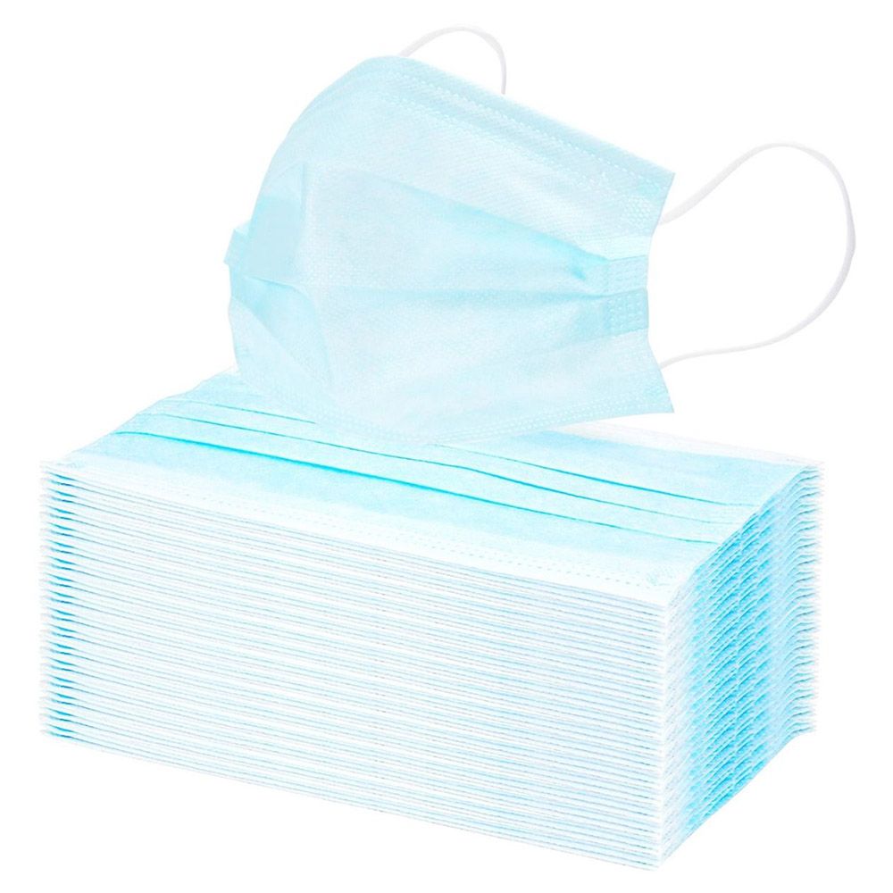 ZK 50pcs Disposable 3 Ply Face Mask Blue