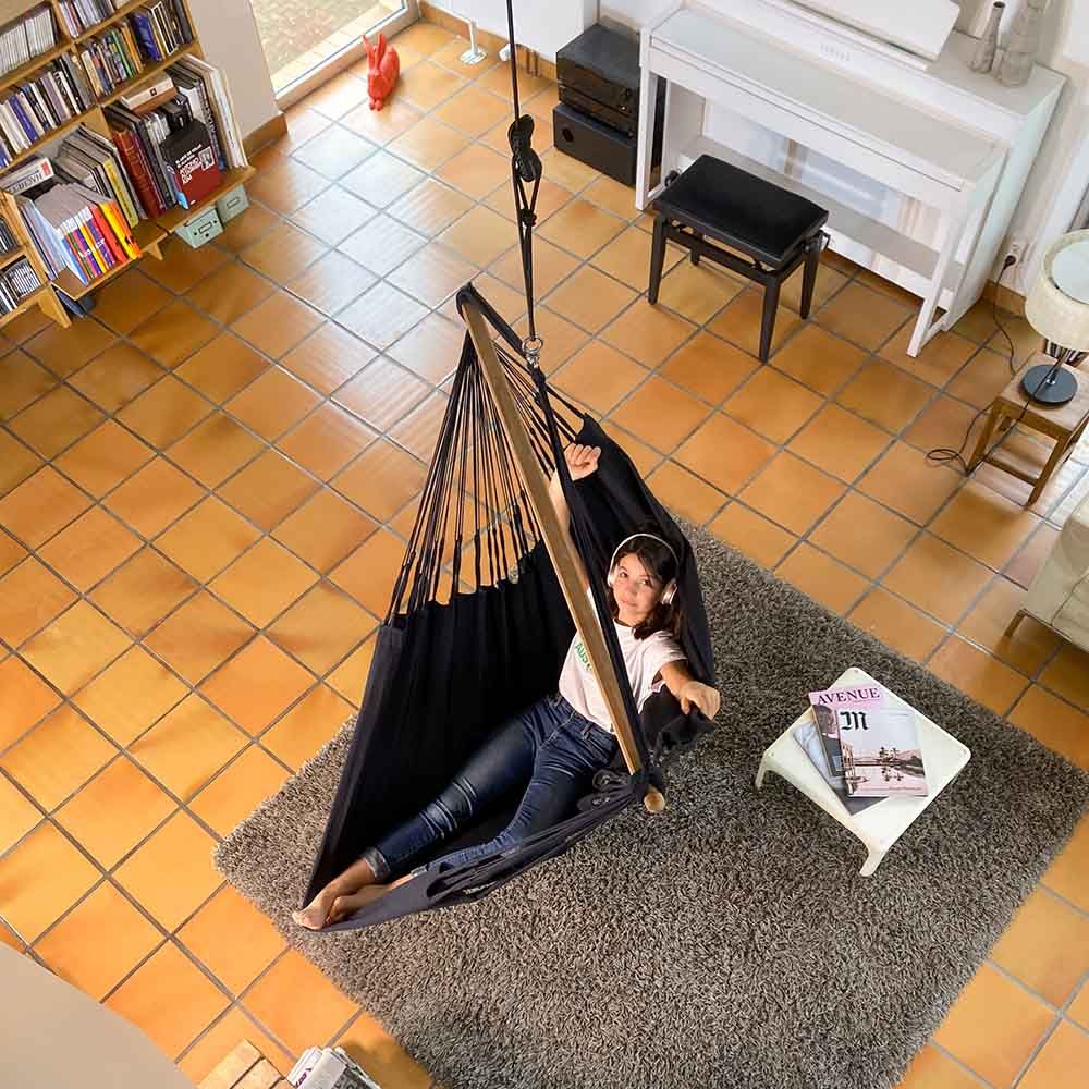 La Siesta - Habana Onyx Cotton Comfort Hammock Chair - Black