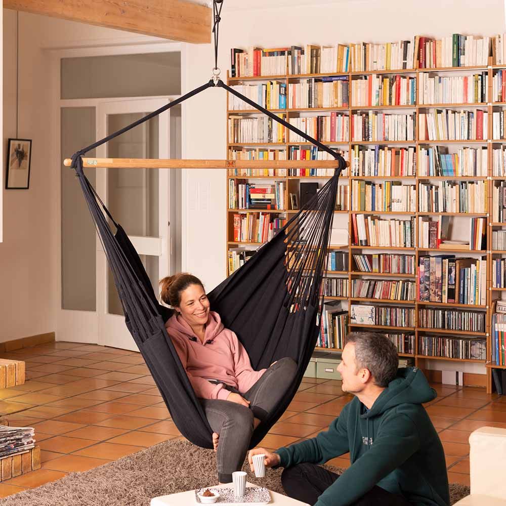 La Siesta - Habana Onyx Cotton Comfort Hammock Chair - Black