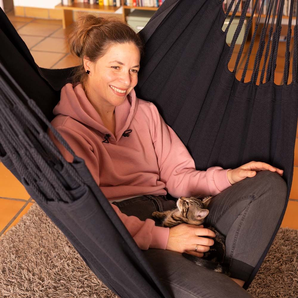 La Siesta - Habana Onyx Cotton Comfort Hammock Chair - Black