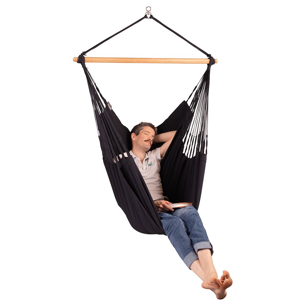 La Siesta - Habana Onyx Cotton Comfort Hammock Chair - Black