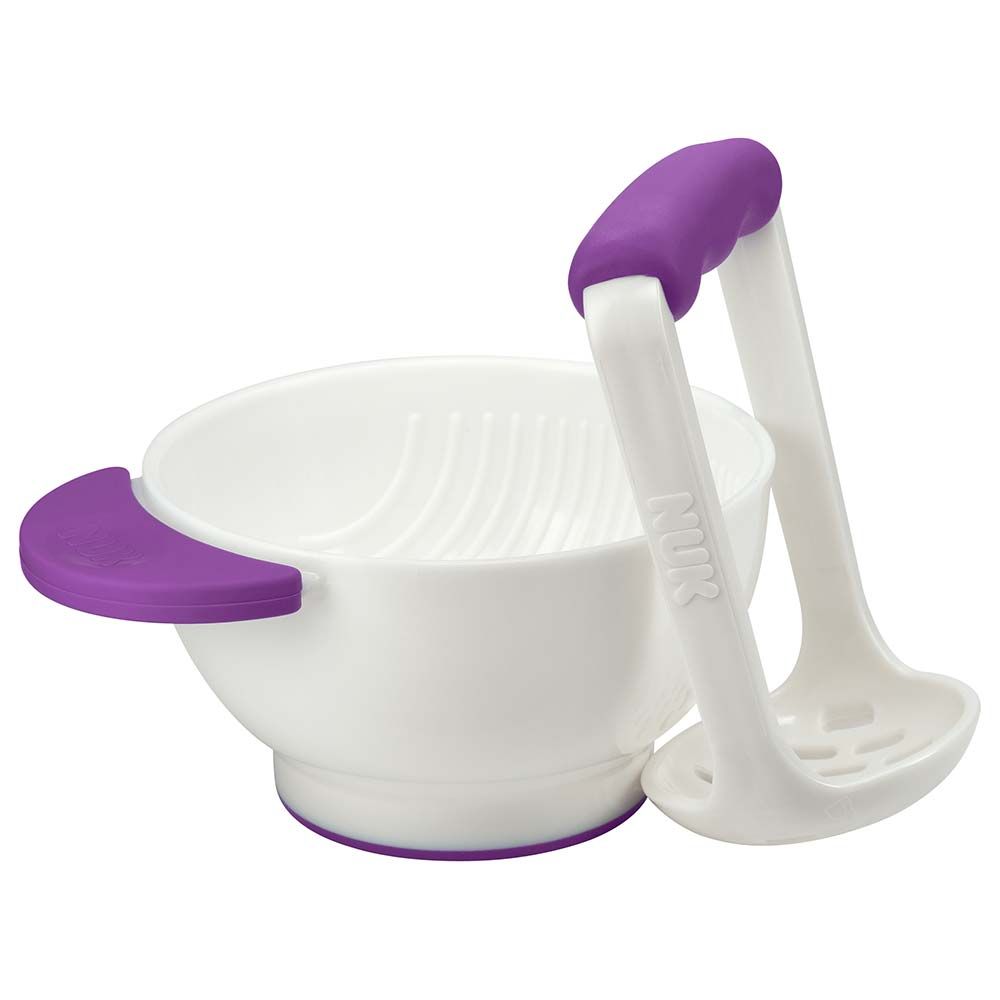 Nuk - Food Masher & Bowl 1pc - Color May Vary