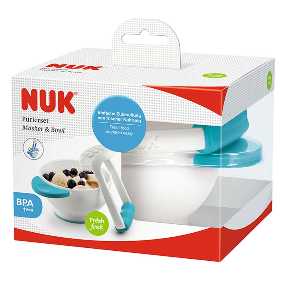 Nuk - Food Masher & Bowl 1pc - Color May Vary