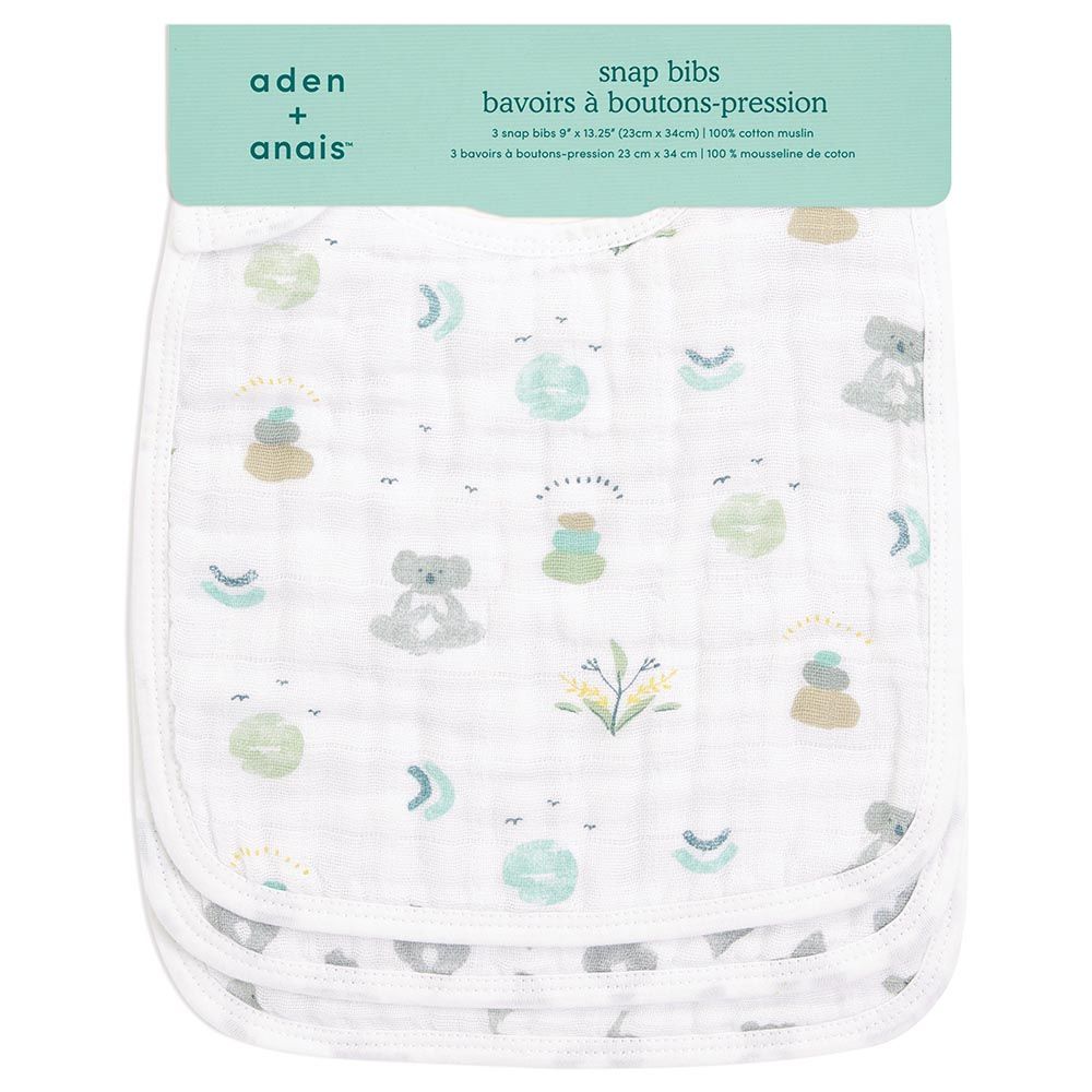 Aden + Anais - Pack of 3 Classic Snap Bibs - Now + Zen