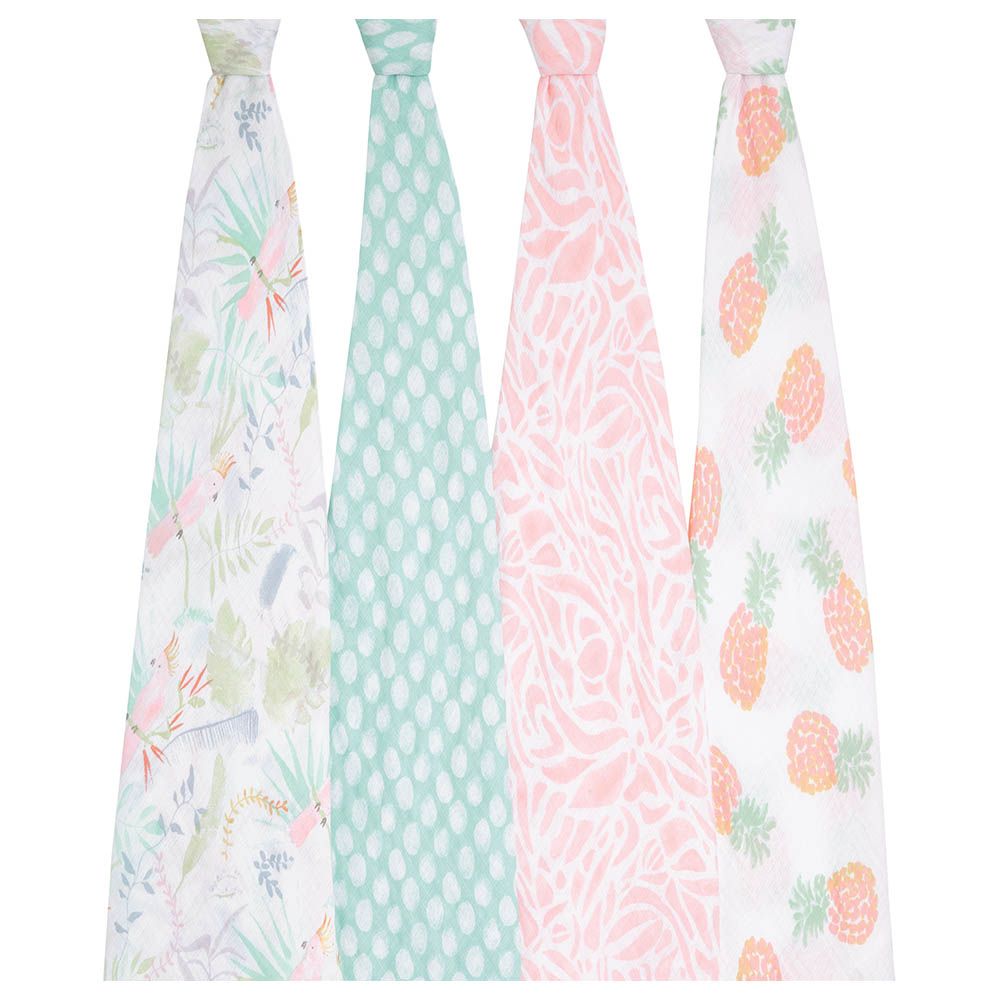 Aden + Anais - Essentials Pack of 4 Swaddles - Tropicalia