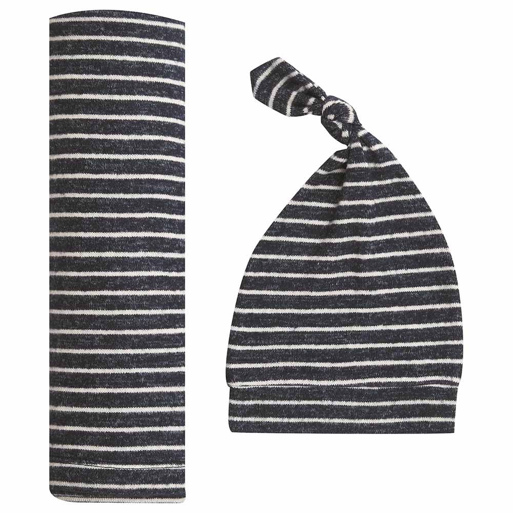 Aden + Anais - Snuggle Knit Swaddle Gift Set Navy Stripe